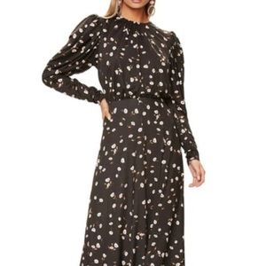 AFRM Floral Open Back Black Dress